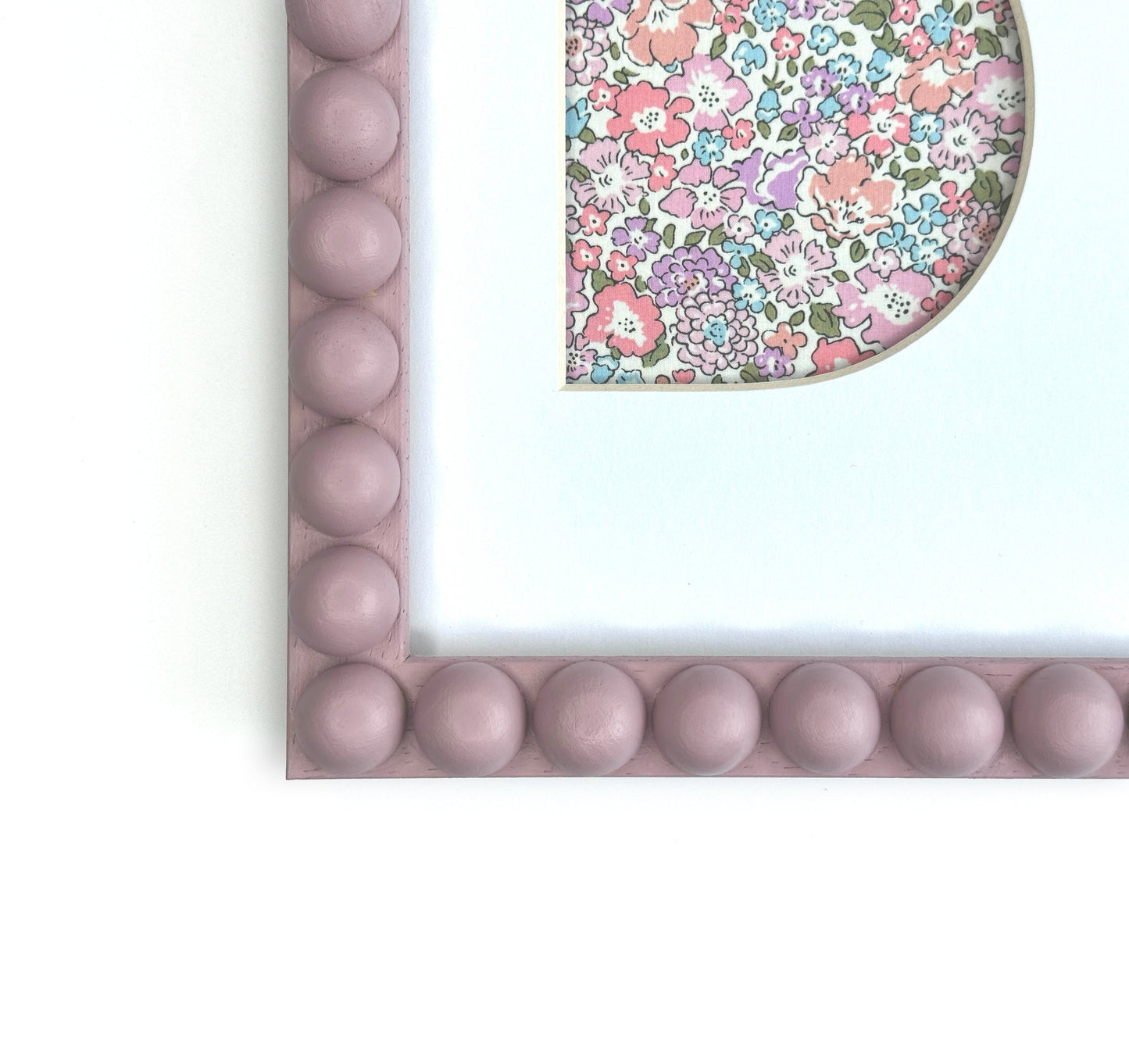 Personalised Pink Liberty Fabric Letter - Framed in a Beautiful Hand Painted Frame